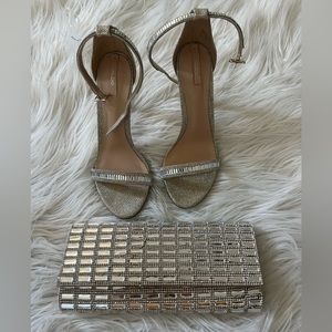 Aldo Crystal Sparkly Heels & Bag